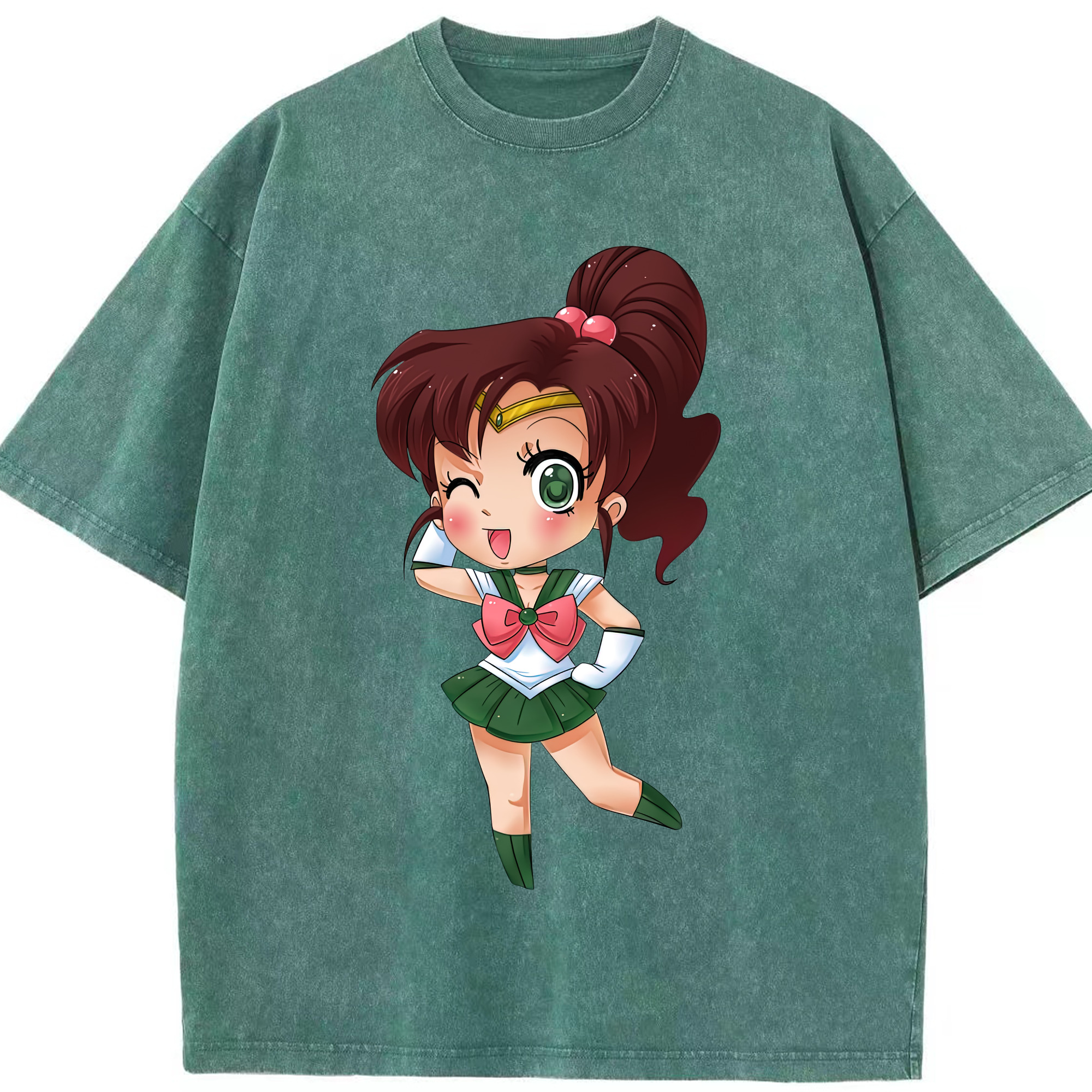 （画像用） 美少女戦士セーラームーン 木野 まこと きの まこと Sailor Moon Kino Makoto （セーラージュピター；Sailor Jupiter） 綿100% ヴィンテージ風 半袖Tシャツ（フロントプリント）